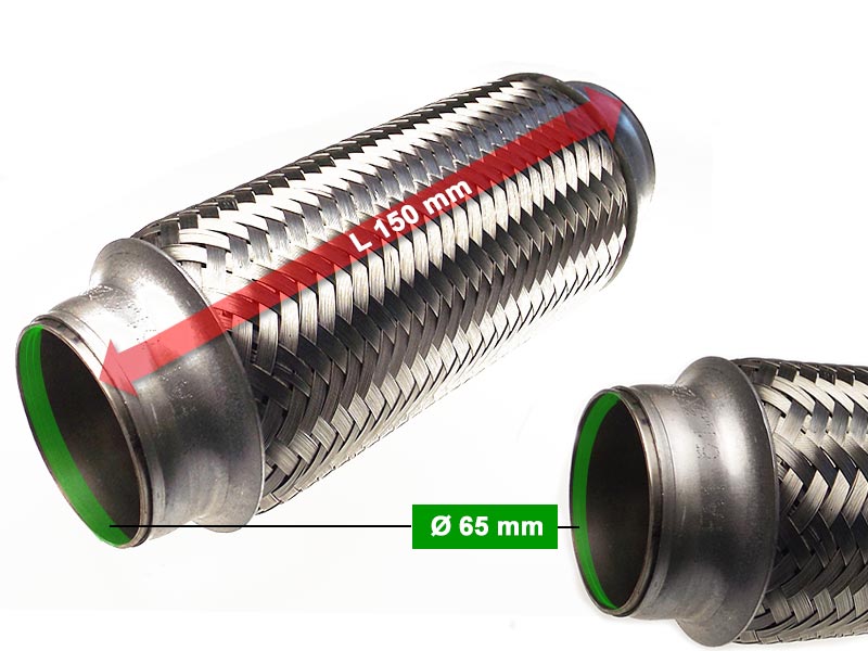 Auspuff Flexrohr Hosenrohr Katalysator Ø 75 x 150 Länge mm